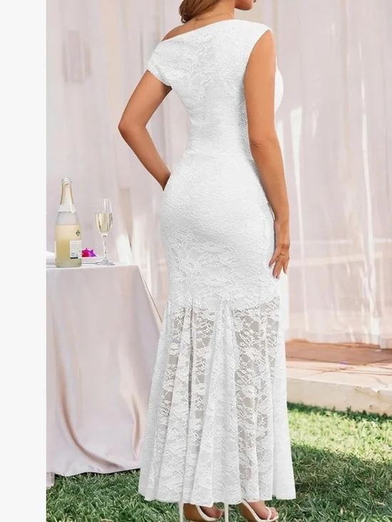 Elegant White Lace Maxi wedding dress - Picture 3 of 3